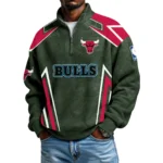 Chicago Bulls Men's Waffle Knit Quarter-Zip Long Sleeve Shirt 2026 Limited