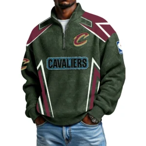 Cleveland Cavaliers Men's Waffle Knit Quarter-Zip Long Sleeve Shirt 2026 Limited