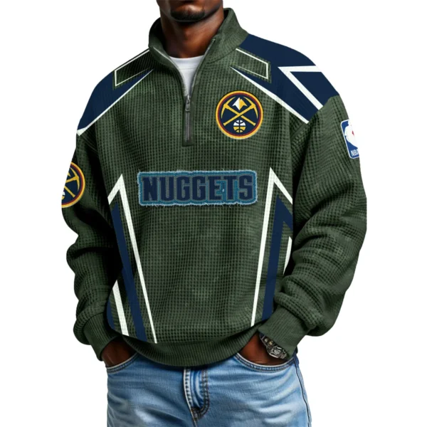 Denver Nuggets Men's Waffle Knit Quarter-Zip Long Sleeve Shirt 2026 Limited