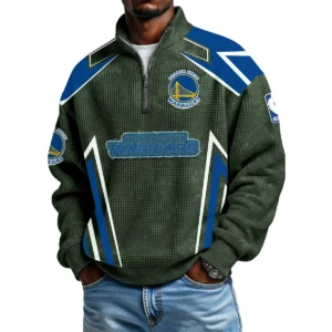 Golden State Warriors Men's Waffle Knit Quarter-Zip Long Sleeve Shirt 2026 Limited