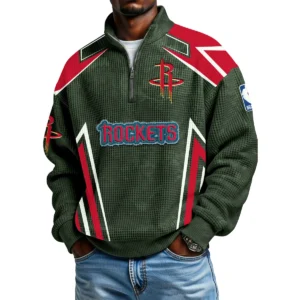 Houston Rockets Men's Waffle Knit Quarter-Zip Long Sleeve Shirt 2026 Limited