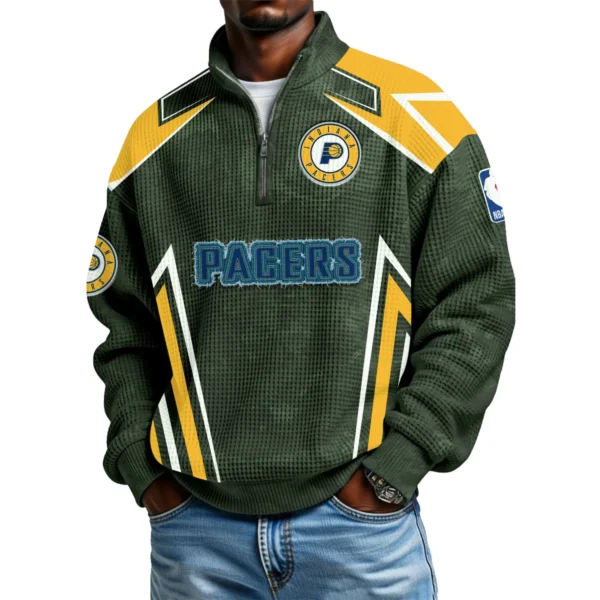 Indiana Pacers Men's Waffle Knit Quarter-Zip Long Sleeve Shirt 2026 Limited