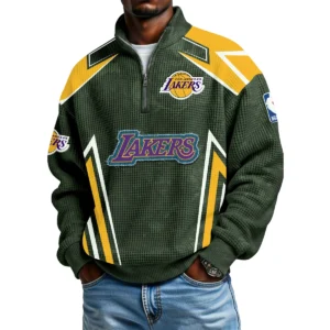 Los Angeles Lakers Men's Waffle Knit Quarter-Zip Long Sleeve Shirt 2026 Limited