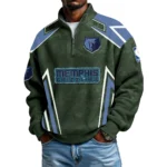 Memphis Grizzlies Men's Waffle Knit Quarter-Zip Long Sleeve Shirt 2026 Limited