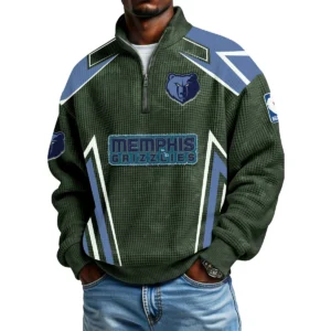 Memphis Grizzlies Men's Waffle Knit Quarter-Zip Long Sleeve Shirt 2026 Limited