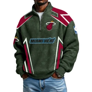 Miami Heat Men's Waffle Knit Quarter-Zip Long Sleeve Shirt 2026 Limited
