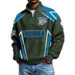 Oklahoma City Thunder Men's Waffle Knit Quarter-Zip Long Sleeve Shirt 2026 Limited
