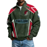 Portland Trail Blazers Men's Waffle Knit Quarter-Zip Long Sleeve Shirt 2026 Limited
