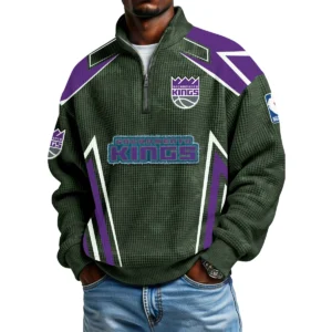 Sacramento Kings Men's Waffle Knit Quarter-Zip Long Sleeve Shirt 2026 Limited