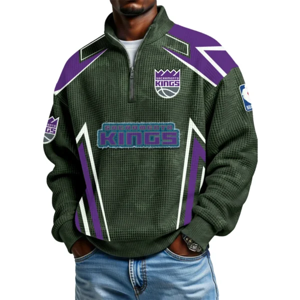 Sacramento Kings Men's Waffle Knit Quarter-Zip Long Sleeve Shirt 2026 Limited