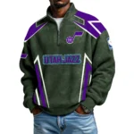 Utah Jazz Men's Waffle Knit Quarter-Zip Long Sleeve Shirt 2026 Limited