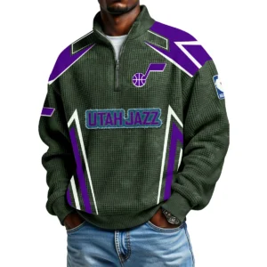 Utah Jazz Men's Waffle Knit Quarter-Zip Long Sleeve Shirt 2026 Limited
