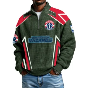 Washington Wizards Men's Waffle Knit Quarter-Zip Long Sleeve Shirt 2026 Limited
