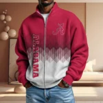 Alabama Crimson Tide Men’s Full Zip Waffle Knit Long Sleeve Sweatshirt