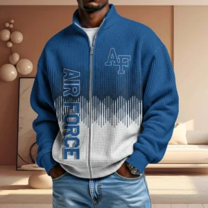 Air Force Falcons Men’s Full Zip Waffle Knit Long Sleeve Sweatshirt
