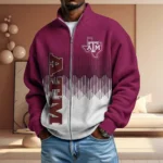 Texas A&M Aggies Men’s Full Zip Waffle Knit Long Sleeve Sweatshirt