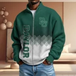 Baylor Bears Full Zip Waffle Knit Long Sleeve Sweatshirt