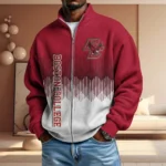Boston College Eagles Men’s Full Zip Waffle Knit Long Sleeve Sweatshirt