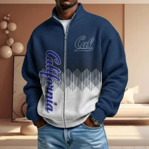 California Golden Bears Men’s Full Zip Waffle Knit Long Sleeve Sweatshirt