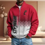 Cincinnati Bearcats Men’s Full Zip Waffle Knit Long Sleeve Sweatshirt