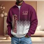 Central Michigan Chippewas Men’s Full Zip Waffle Knit Long Sleeve Sweatshirt