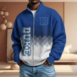 Duke Blue Devils Men’s Full Zip Waffle Knit Long Sleeve Sweatshirt