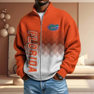 Florida Gators Men’s Full Zip Waffle Knit Long Sleeve Sweatshirt
