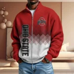 Ohio State Buckeyes Men’s Full Zip Waffle Knit Long Sleeve Sweatshirt