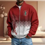 Stanford Cardinal Men’s Full Zip Waffle Knit Long Sleeve Sweatshirt