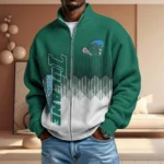 Tulane Green Wave Men’s Full Zip Waffle Knit Long Sleeve Sweatshirt