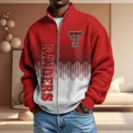 Texas Tech Red Raiders Men’s Full Zip Waffle Knit Long Sleeve Sweatshirt