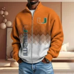 Miami Hurricanes Men’s Full Zip Waffle Knit Long Sleeve Sweatshirt
