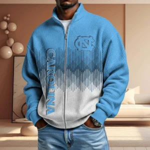 North Carolina Tar Heels Men’s Full Zip Waffle Knit Long Sleeve Sweatshirt
