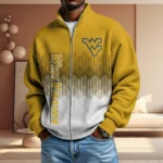 West Virginia Mountaineers Men’s Full Zip Waffle Knit Long Sleeve Sweatshirt