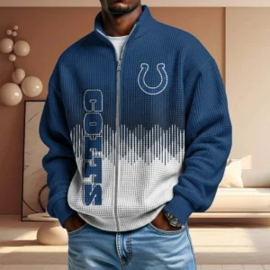 Indianapolis Colts Men’s Full Zip Waffle Knit Long Sleeve Sweatshirt