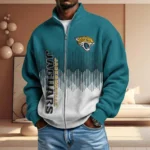 Jacksonville Jaguars Men’s Full Zip Waffle Knit Long Sleeve Sweatshirt