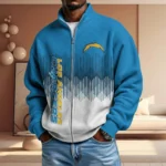 Los Angeles Chargers Men’s Full Zip Waffle Knit Long Sleeve Sweatshirt