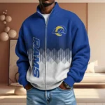 Los Angeles Rams Men’s Full Zip Waffle Knit Long Sleeve Sweatshirt