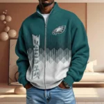 Philadelphia Eagles Men’s Full Zip Waffle Knit Long Sleeve Sweatshirt