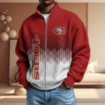 San Francisco 49ers Men’s Full Zip Waffle Knit Long Sleeve Sweatshirt