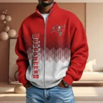 Tampa Bay Buccaneers Men’s Full Zip Waffle Knit Long Sleeve Sweatshirt