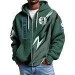 Brooklyn Nets Men’s Waffle Knit Full Zip-Up Hoodie