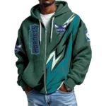 Charlotte Hornets Men’s Waffle Knit Full Zip-Up Hoodie