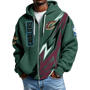 Cleveland Cavaliers Men’s Waffle Knit Full Zip-Up Hoodie