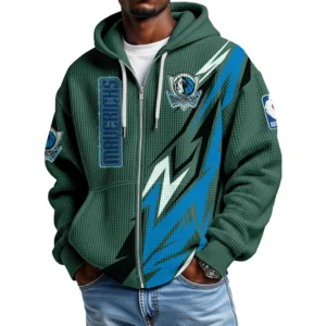 Dallas Mavericks Men’s Waffle Knit Full Zip-Up Hoodie