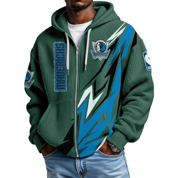 Dallas Mavericks Men’s Waffle Knit Full Zip-Up Hoodie