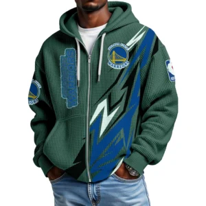 Golden State Warriors Men’s Waffle Knit Full Zip-Up Hoodie