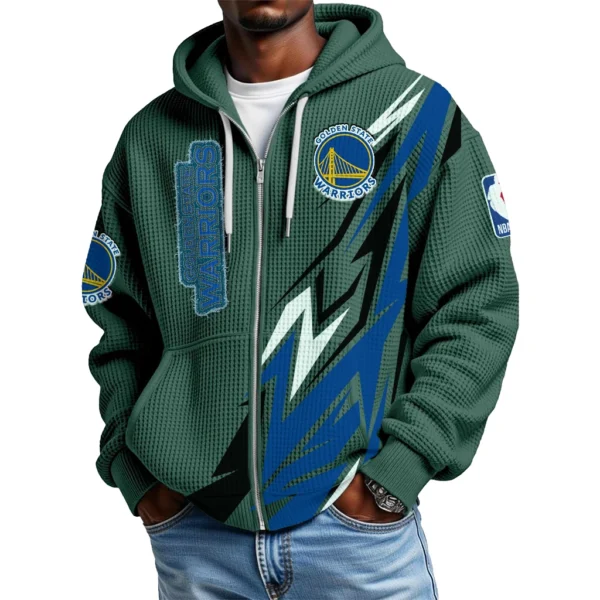 Golden State Warriors Men’s Waffle Knit Full Zip-Up Hoodie