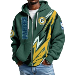 Indiana Pacers Men’s Waffle Knit Full Zip-Up Hoodie
