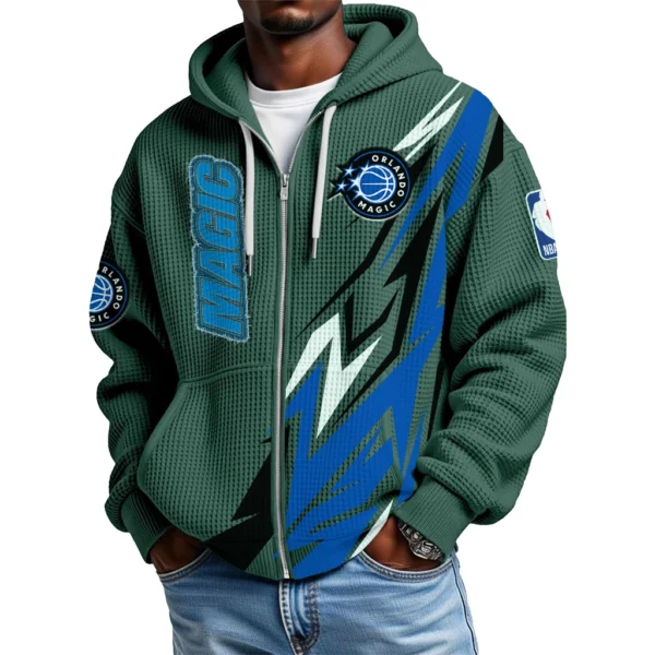 Orlando Magic Men’s Waffle Knit Full Zip-Up Hoodie